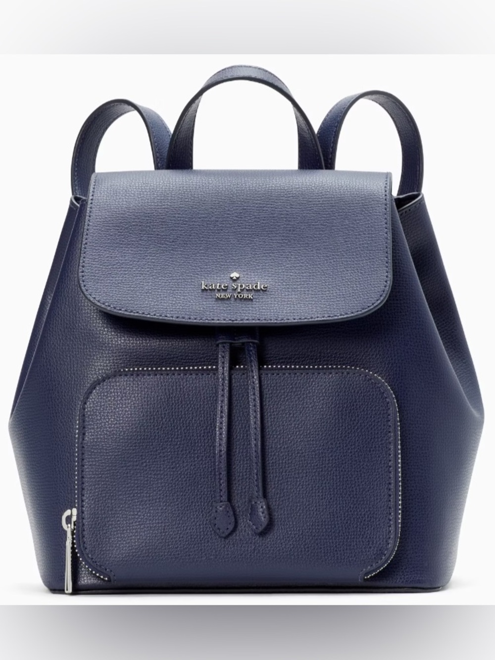 kate spade navy pebbled leather backpack